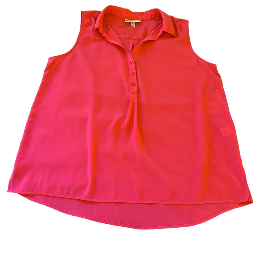Dana Buchman Pink Sleeveless Collared High-Low Hem Top Size XL